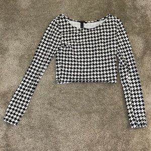 Houndstooth Crop Top